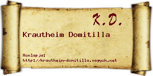 Krautheim Domitilla névjegykártya